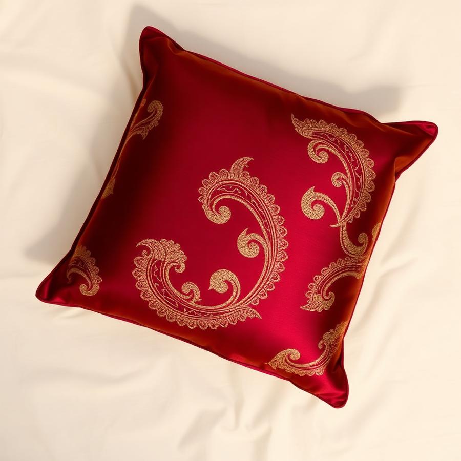 Rasam Red Paisley Pillow
